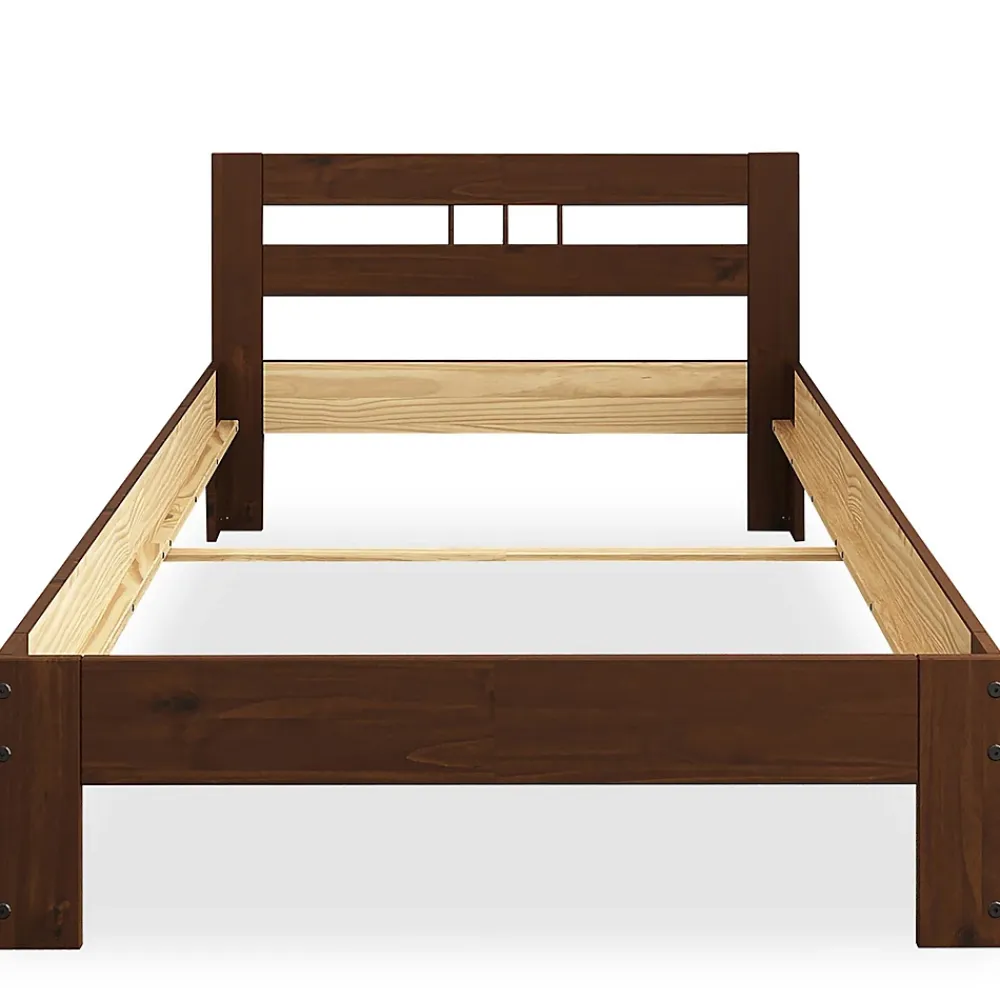 Idimex Lit en bois THEO 100 x 200 cm - Coloris châtaignier* Lit Simple