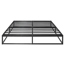 Lit en métal Trerunta acier 180 x 200 cm noir en.casa><noscript><img width=