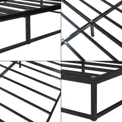 Lit en métal Trerunta acier 180 x 200 cm noir en.casa><noscript><img width=