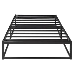 [En.Casa] Lit en métal Trerunta acier 90 x 200 cm noir en.casa* Lit Simple