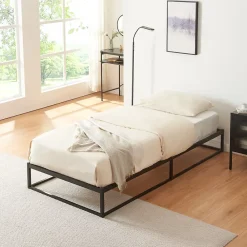[En.Casa] Lit en métal Trerunta acier 90 x 200 cm noir en.casa* Lit Simple