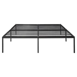 [En.Casa] Lit en métal Vaardö acier 160 x 200 cm noir en.casa* Lit Double