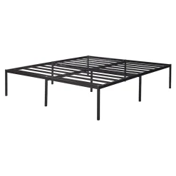 [En.Casa] Lit en métal Vaardö acier 160 x 200 cm noir en.casa* Lit Double