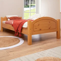 Lit en pin FLIMS, 90 x 200 cm, lasuré couleur hêtre><noscript><img width=