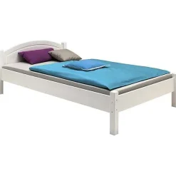 Lit en pin MARIE, 100 x 200 cm, lasuré blanc><noscript><img width=