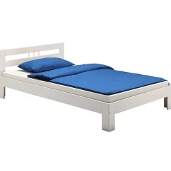 Lit en pin THEO, 120 x 200 cm, lasuré blanc>Idimex Discount