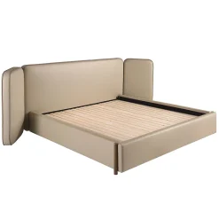 Angel Cerda Lit en simili cuir couleur vison* Lit Simple