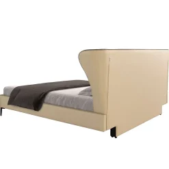 Angel Cerda Lit en similicuir crème moderne avec sommier multi-lits* Lit Simple