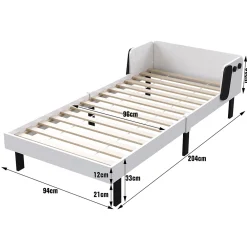 ProximaX Lit enfant 90 x 200 cm, en forme de chiots, cadre de lit en bois massif, avec sommier à lattes, sans matelas, Blanc* Lit Coffre