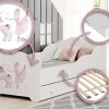 Kobi Lit enfant ANNA avec tiroir 160x80 Fille avec licorne* Ensemble Sommier Et Matelas