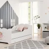 Kobi Lit enfant ANNA avec tiroir 160x80 Fille avec ailes* Ensemble Sommier Et Matelas