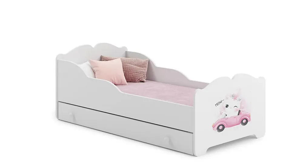 Kobi Lit enfant ANNA avec tiroir 140x70 Cat* Ensemble Sommier Et Matelas