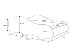 Lit enfant Batcar noir 140x70 avec matelas><noscript><img width=
