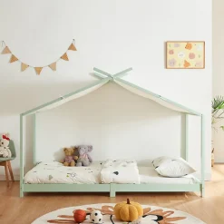 Lit enfant Brome bois de pin 90 x 200 cm vert menthe blanc en.casa>[En.Casa] Hot