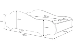 Kobi Lit enfant Car Taxi 160x80 avec matelas*Enfant Lit Enfant