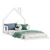 Lit enfant ELOA type Montessori, couchage 90x200 cm, en pin massif lasuré blanc>Idimex Outlet