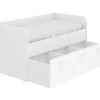 Pegane Lit enfant gigogne 90 x 190 cm en mélamine coloris blanc avec 3 tiroirs - Longueur 194.3 x Profondeur 97 x Hauteur 60 cm* Tête De Lit