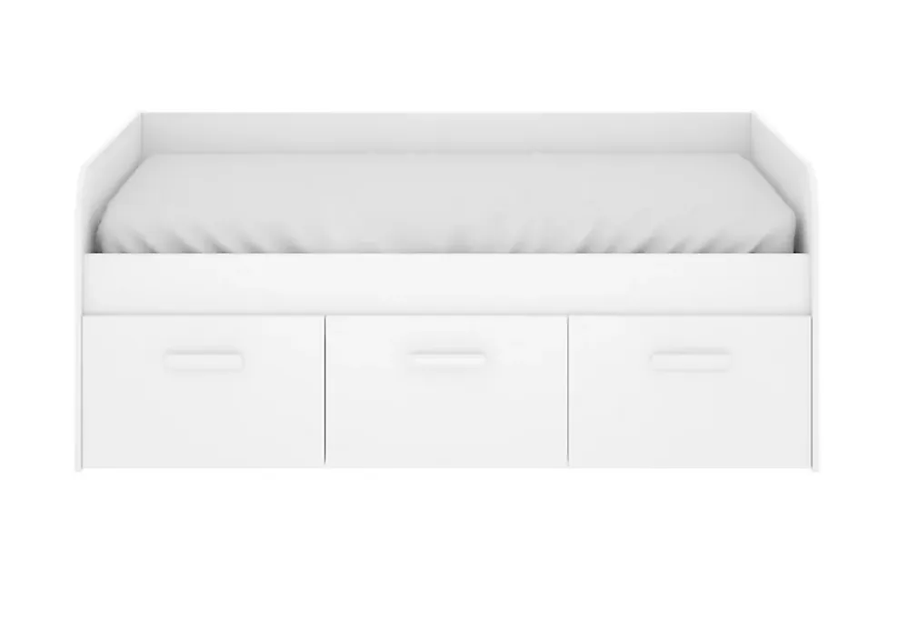Pegane Lit enfant gigogne 90 x 190 cm en mélamine coloris blanc avec 3 tiroirs - Longueur 194.3 x Profondeur 97 x Hauteur 60 cm* Tête De Lit