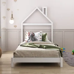 Idimex Lit enfant LIZ 90 x 190 cm en pin massif - Blanc*Enfant Lit Enfant