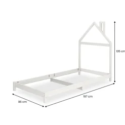 Idimex Lit enfant LIZ 90 x 190 cm en pin massif - Blanc*Enfant Lit Enfant