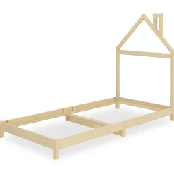 Lit enfant LIZ 90 x 190 cm en pin massif - Coloris naturel><noscript><img width=