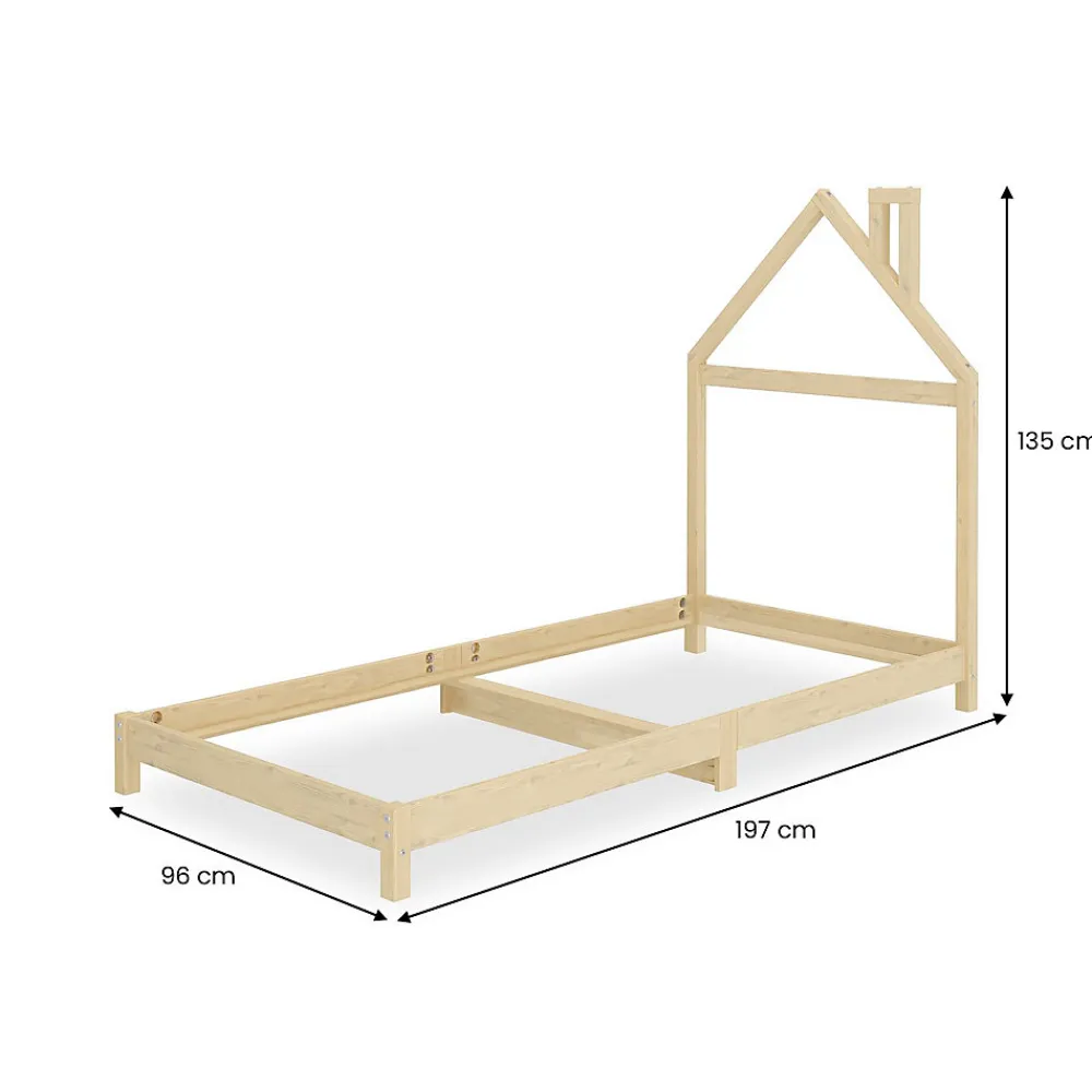 Lit enfant LIZ 90 x 190 cm en pin massif - Coloris naturel>Idimex Sale