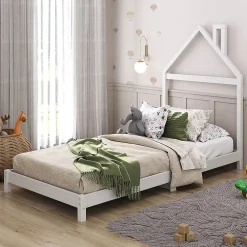 Idimex Lit enfant LIZ 90 x 200 cm en pin massif - Blanc*Enfant Lit Enfant