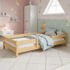 Kobi Lit enfant Lofto 160x80 avec barreaux - bois naturel*Enfant Lit Enfant