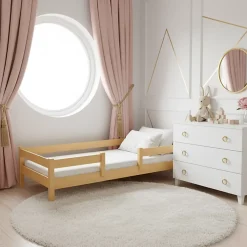 Kobi Lit enfant Lofto 160x80 avec barreaux - bois naturel*Enfant Lit Enfant