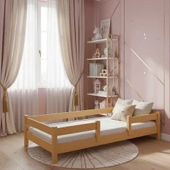 Kobi Lit enfant Lofto 160x80 avec barreaux - bois naturel*Enfant Lit Enfant