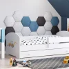 Kobi Lit enfant LUK avec tiroir et barreau 140x70 Yellow excavator* Lit Avec Rangement