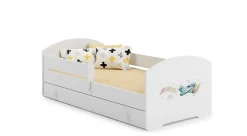 Lit enfant LUK avec tiroir et barreau 160x80 Airplane>Kobi Outlet