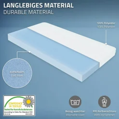 Ml-Design Lit enfant 90x200cm avec matelas H10cm naturel en bois but de foot et sommier à lattes*Enfant Lit Enfant