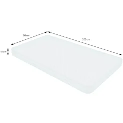 Ml-Design Lit enfant 90x200cm avec matelas H10cm naturel en bois but de foot et sommier à lattes*Enfant Lit Enfant