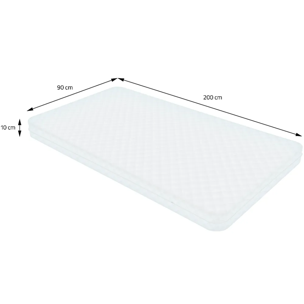 Ml-Design Lit enfant 90x200cm avec matelas H10cm naturel en bois but de foot et sommier à lattes*Enfant Lit Enfant