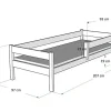Kobi Lit enfant Primo 200x90 avec barreaux*Enfant Lit Enfant