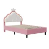 Fortuna lai Lit Enfant Rembourré 90 X 200 Cm, LED, Tête De Lit Et Sommier à Lattes Réglables En Hauteur, Rose*Enfant Lit Enfant