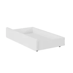 Lit enfant Simple 90x190 cm Bois Blanc avec 2 Tiroirs et Sommier À Lattes, Multifonction pour Chambre Fille Ou Garçon, Blanc><noscript><img width=