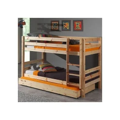 Paris Prix Lit Enfant Superposé & Tiroir de Lit "Pino" 90x190cm Naturel*Enfant Lit Enfant