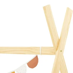 Lit enfant tipi ELIN, 90 x 190 cm en pin massif vernis naturel><noscript><img width=