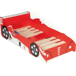 IDMarket Lit enfant voiture formule 1 TEDDI 70 x 140 CM rouge*Enfant Lit Enfant