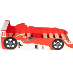 IDMarket Lit enfant voiture formule 1 TEDDI 70 x 140 CM rouge*Enfant Lit Enfant