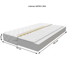 Lit enfant 190X90 Blanc Motif éléphant + matelas mousse sarrasin avec tiroir><noscript><img width=