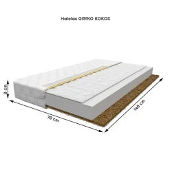 Monmobilierdesign Lit enfant 140X70 Blanc Motif éléphant + matelas mousse sarrasin coco avec tiroir* Lit Coffre