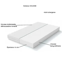 Monmobilierdesign Lit enfant 180X90 Blanc Motif éléphant + matelas mousse avec tiroir* Lit Coffre