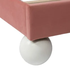 Okwish Lit enfant 90x200 cm - Lit avec Tête de Lit en Ailes et LED - Velours - Sans matelas - Rose*Enfant Lit Enfant
