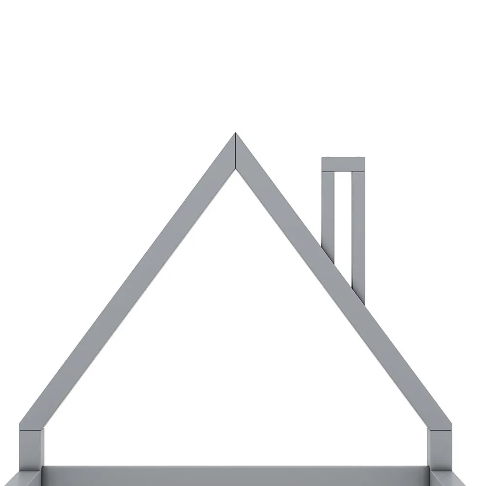 Lit enfant 90x200 cm - Lit Simple Cabane avec Structure en Pin Massif et MDF, design Classique et Solide, Sans Matelas, Gris>Okwish Sale