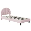Lit Enfant 90x200 Cm Avec Tête De Lit Réglable Et Sommier à Lattes, Lit Simple Rembourré,rose>Fortuna lai Outlet