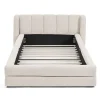 Blackcolors Lit enfant 90x200 cm, chenille, dossier confortable - beige* Lit Coffre