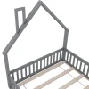Blackcolors Lit Enfant 140X200Cm Cheminée Pin Gris* Lit Avec Rangement